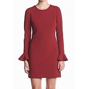 Old Navy Ruffle Sleeves Sheath Dress Red Medium